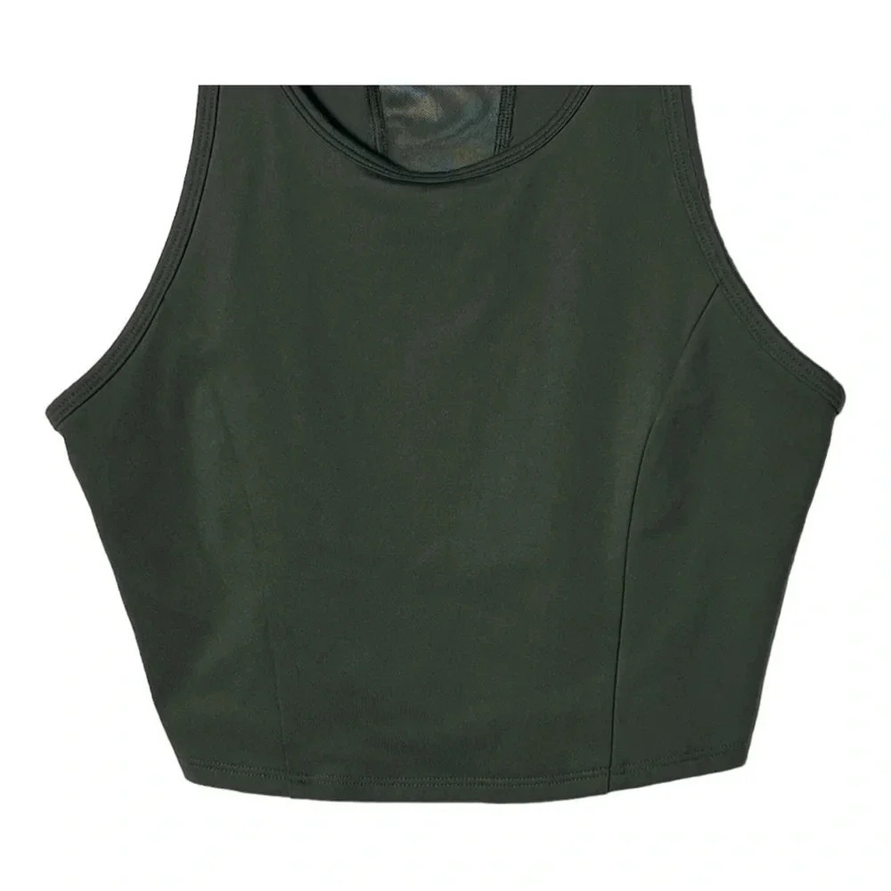 1866. ALL IN MOTION CROPPED WORKOUT/ATHLETIC TOP  HUNTER GREEN‎ IN COLOR SIZE SM - Picture 4 of 8